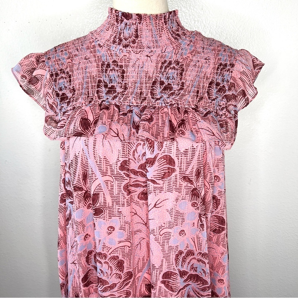 LIKELY Revolve Levine Day Dress Floral Maxi Pink Ruffle Calico Size 12 - Picture 5 of 14
